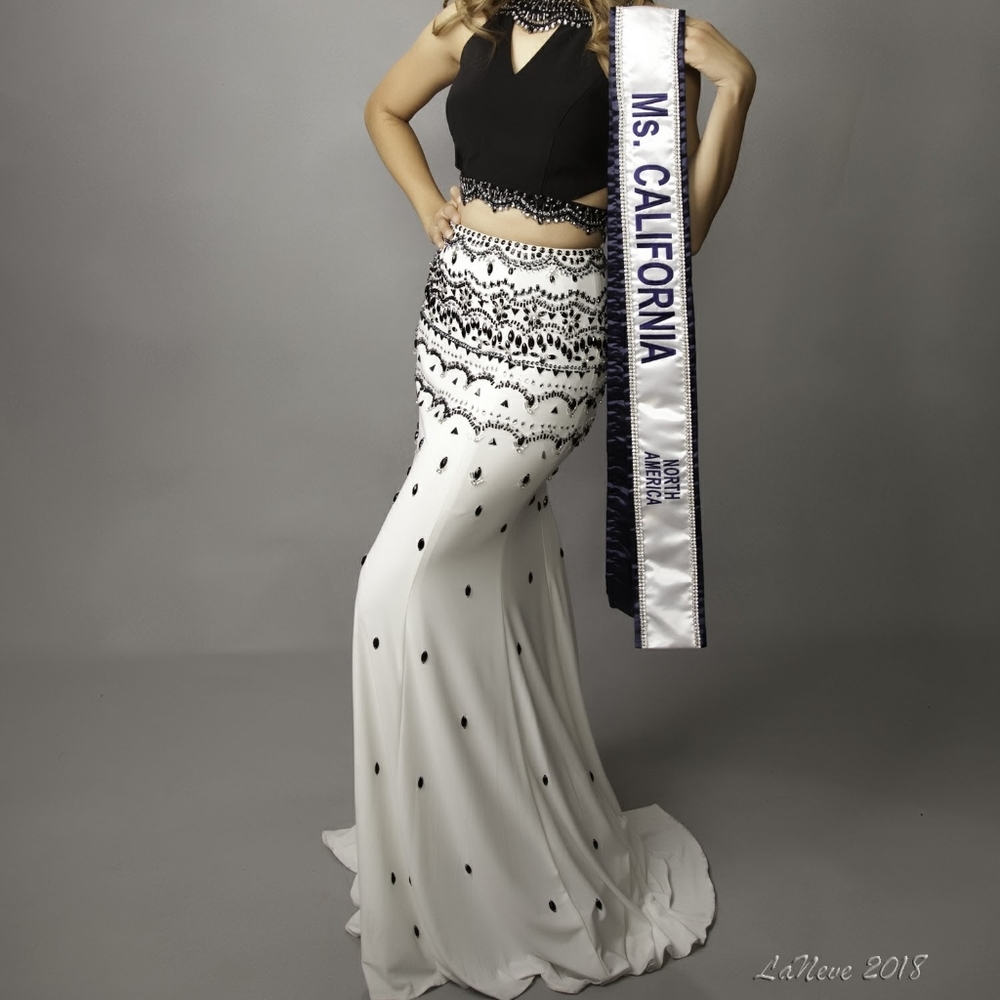 Rachel Allan 2 piece Beaded Dress